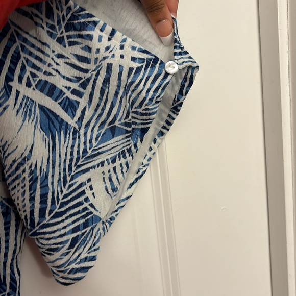 Lara Ethnics Dress Abstract Kavina Palm Slits Viscose Blue White Size S/M - Picture 8 of 11